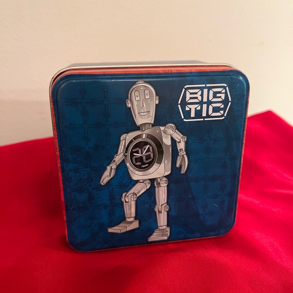 Fossil Blue and Silver Trinket Box